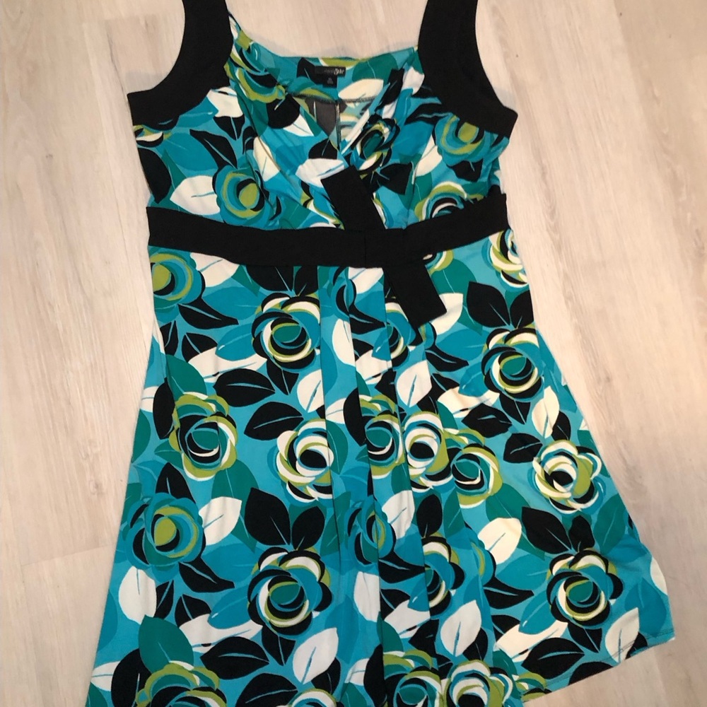 Floral Dress in Blue and Green